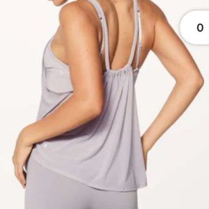 Lululemon Light Violet Mesh Awakening Scooped Back Tank Top 2018 Year Women's !!
